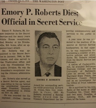 ATSAIC (Shift Leader) Emory Roberts Washington Post Obit 11/11/73. He was quite close with LBJ